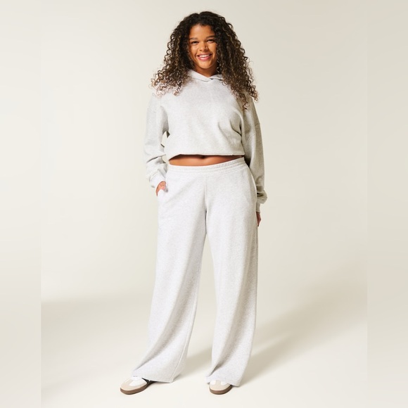 Hollister Baggy wide leg sweatpants Hearthered Gray XL long length - Picture 3 of 6